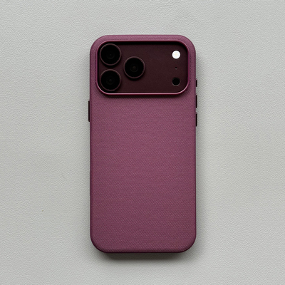 官网同款勃艮第酒红科技织物布料纹磁吸18promax苹果Air手机壳适用iPhone17防滑16/15plus奢华143高级12金属