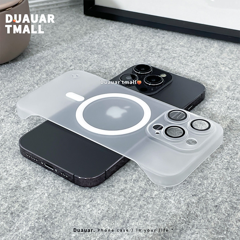 带高清镜头膜磨砂透灰磁吸适用小米15s手机壳14Ultra无边框半包硬13pro防指纹红米K80至尊版K70散热薄裸机感+