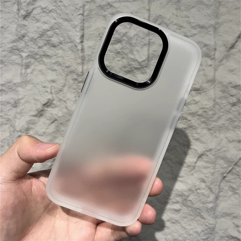 高级感磨砂透白色适用苹果15手机壳14ProMax透明亚克力新iPhone12/13mini硅胶Xs防摔11pro保护套XR硬78P新女