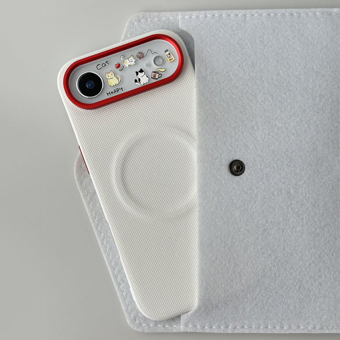 本命白纯白控干净好看抗污科技材料18苹果Air手机壳iPhone17promax磁吸充电165pro金属镜框14Pro韩女硅胶防摔