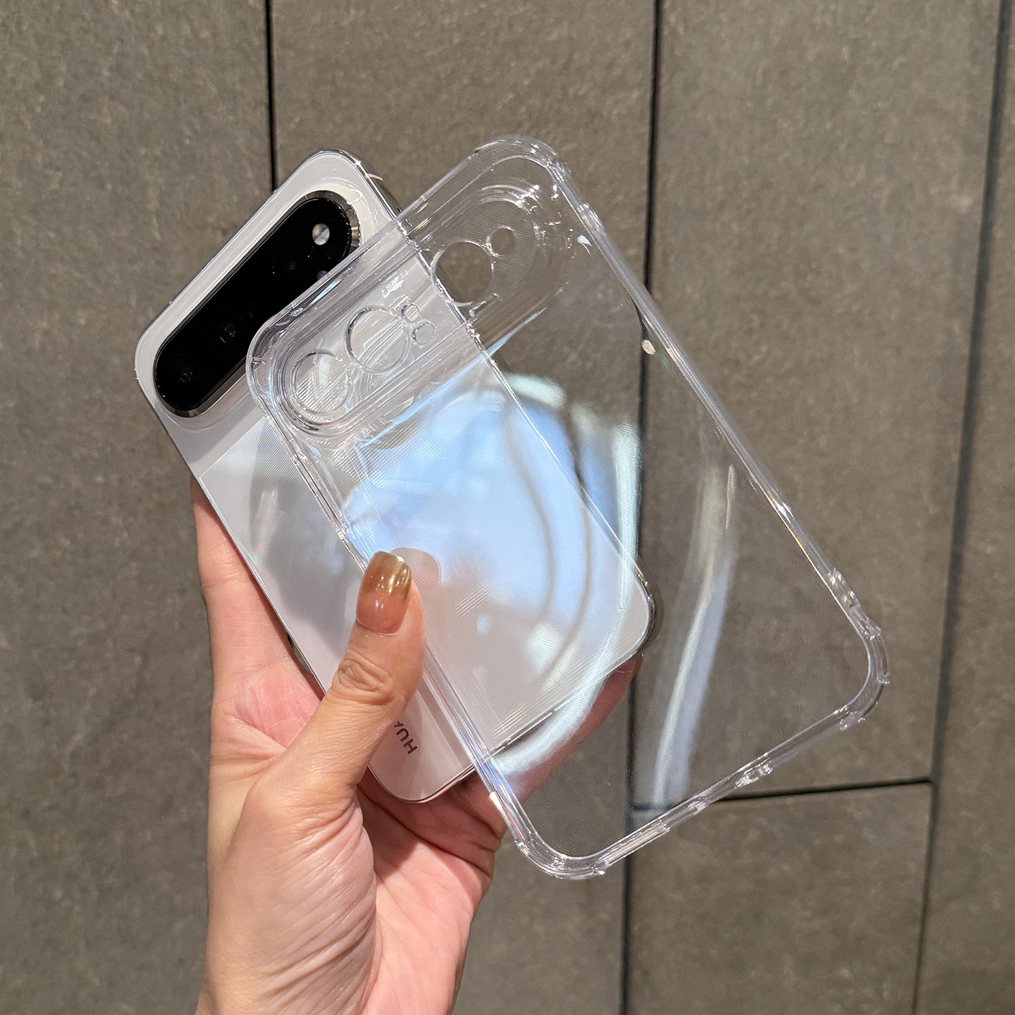 十米防摔硅胶软壳华为puraxview拜耳材料抗黄适用华为Pura X View阔直板转音挂绳孔透明裸机感保护套耐磨好用