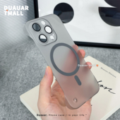 13硬12防指纹10散热9薄裸机感 带高清镜头膜磨砂透灰磁吸适用OPPOFindx8Ultra手机壳x8s 无边框X7半包Reno14