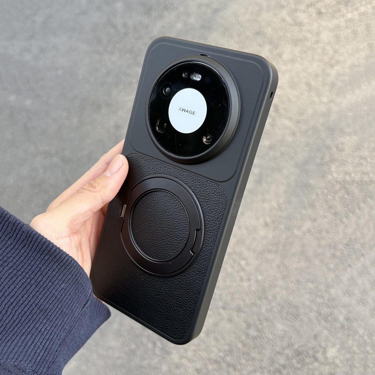 支点支架360度旋转荔枝纹素皮磁吸适用华为mate80手机壳70/60pro+秒变大视窗nova15荣耀500车载magic8Air防摔