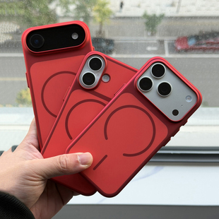 新年中国大红柔润二代金属细圈磁吸秒变大视窗适用苹果17promax手机壳iPhone16肤感15/14亚克力13/12硬肤感薄