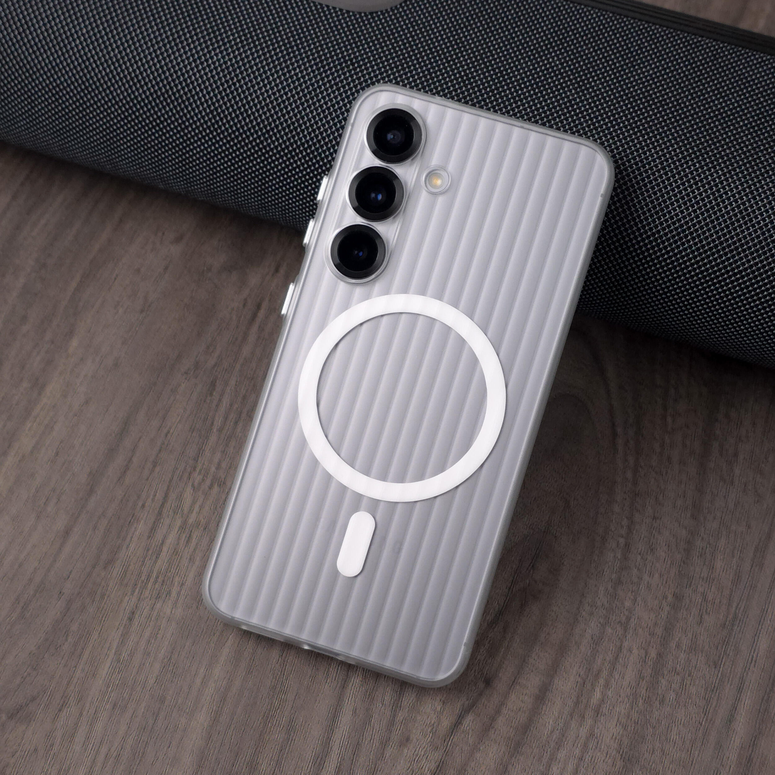 三星s26ultra瓦楞光栅条纹磁吸充电s25+手机壳s24/23ultra亚克力磨砂透明超薄裸机感s26plus潮男女新高级感男