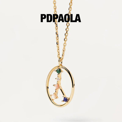 PDPAOLA巨蟹座彩宝石项链星座女