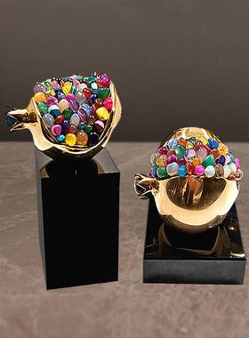 天然玛瑙水晶石榴轻奢高级感摆件样板间电视酒柜桌乔迁送礼装饰品