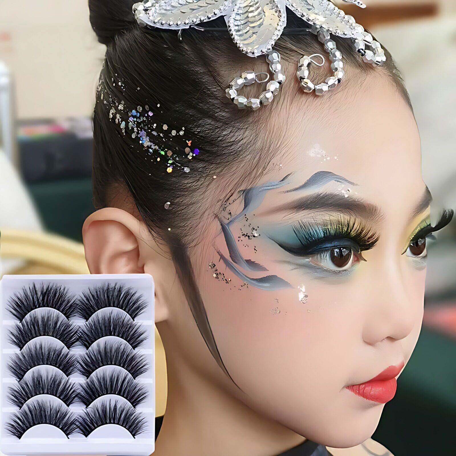 正品儿童对装表演加长夸张浓密假睫毛彩色眼睫毛舞台演出拉丁舞自