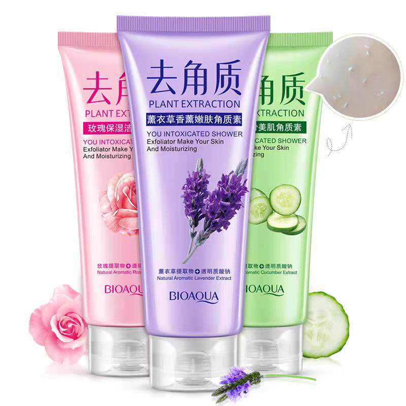 正品玫瑰薰衣草嫩肤去角质素黄瓜深层清洁毛孔温和祛死皮膏啫喱磨