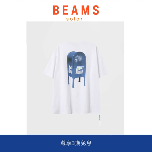 【现货】SOLAR BEAMS日系红绳复古夏季重磅300g短袖T恤 宽松圆领