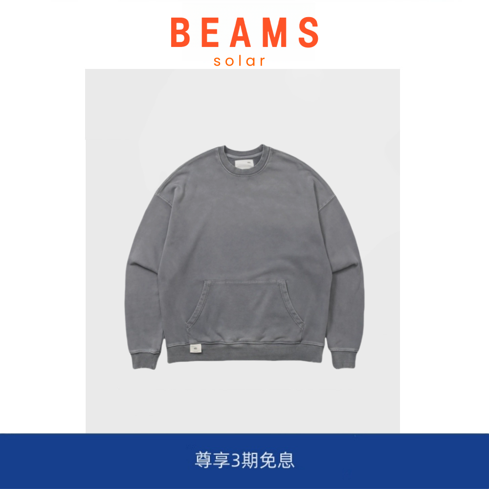 【现货】SOLAR BEAMS余文乐同款做旧450g重磅圆领卫衣日系复古