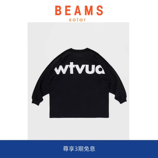 现货 男长袖 SOLAR 新款 T恤字母印花圆领宽松落肩上衣 BEAMS秋季