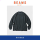 T恤蜡染宽松口袋上衣 BEAMS秋新重磅条纹男圆领长袖 现货 SOLAR