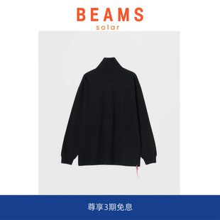 小红绳重磅300G重磅宽松保暖纯色高领打底T恤男女 BEAMS SOLAR