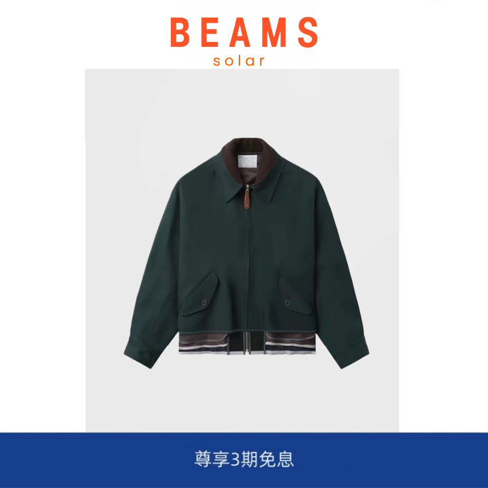 【SOLAR BEAMS】Kolor阿部润一廓形叠层拼接翻领羊毛呢夹克外套