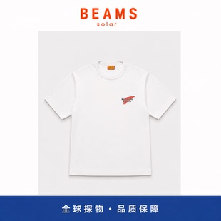 【SOLAR BEAMS】潮牌胸前红图案短袖T恤宽松休闲圆领男女款