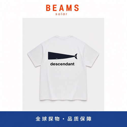 【SOLAR BEAMS】日系潮牌大鲸鱼印花短袖T恤夏季宽松休闲透气圆领