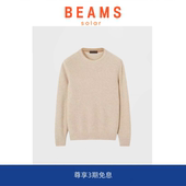 SOLAR 意奢 BEAMS 美丽诺羊毛 桑蚕丝 秋冬男圆领针织衫 毛衣