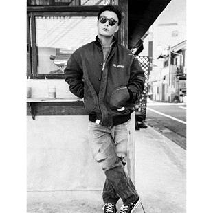 【现货】SOLAR BEAMS刀割水洗做旧铁道休闲裤余文乐同款工装长裤