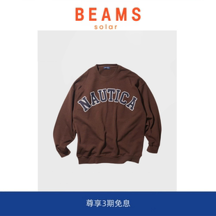 BEAMS大字母刺绣圆领套头卫衣男女重磅棉休闲运动 SOLAR 现货