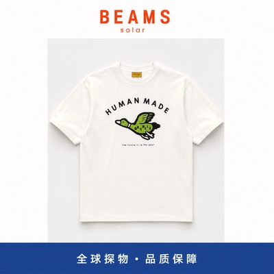 【SOLAR BEAMS】鸭子印花图案圆领短袖T恤休闲宽松纯棉上衣