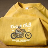 广州十三行外贸清仓捡漏 重磅纯棉摩托车印花短袖 T恤男女百搭上衣