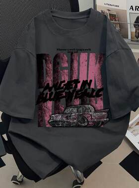 特价~品牌外贸专柜剪标捡漏美式嘻哈纯棉男女短袖T恤宽松上衣