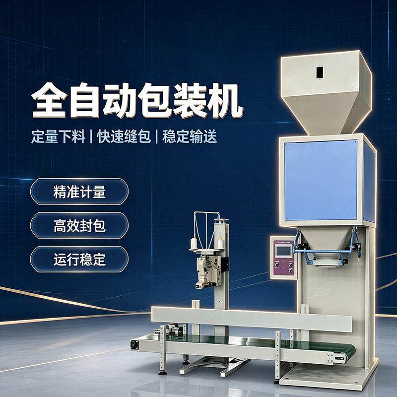 杂粮大米玉米饲料定量打包机 皮带输送缝包一体称重打包设备