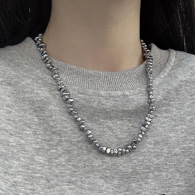 钛钢碎石链男女碎石串项链不掉色