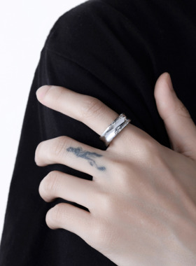 男钛钢简约冷淡风不掉色戒指