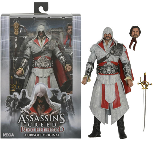 NECA刺客信条艾吉奥带兜帽兄弟会 再版手办人偶Assassin's Creed