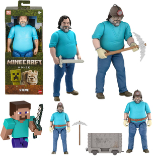 美泰Minecraft我 世界大电影周边史蒂夫苦力怕骷髅手办人偶礼物
