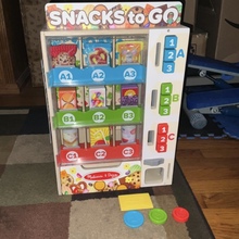 美国Melissa Doug儿童过家家仿真超市投币售货机贩卖机木制玩具