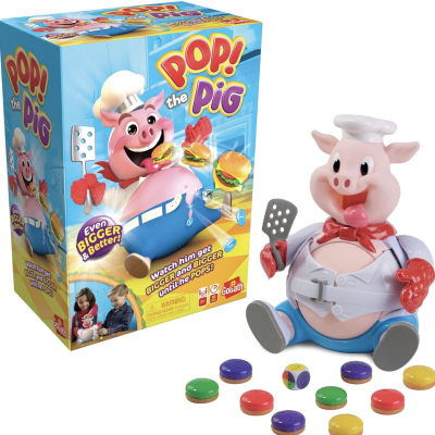 美国Goliath正品Pop The Pig贪吃汉堡大嘴猪亲子儿童桌面游戏玩具