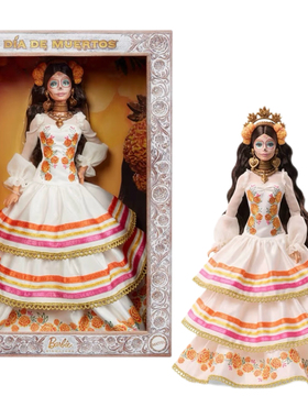 美国进口Barbie墨西哥亡灵节娃娃Dia de Muertos 2025娃娃礼盒装