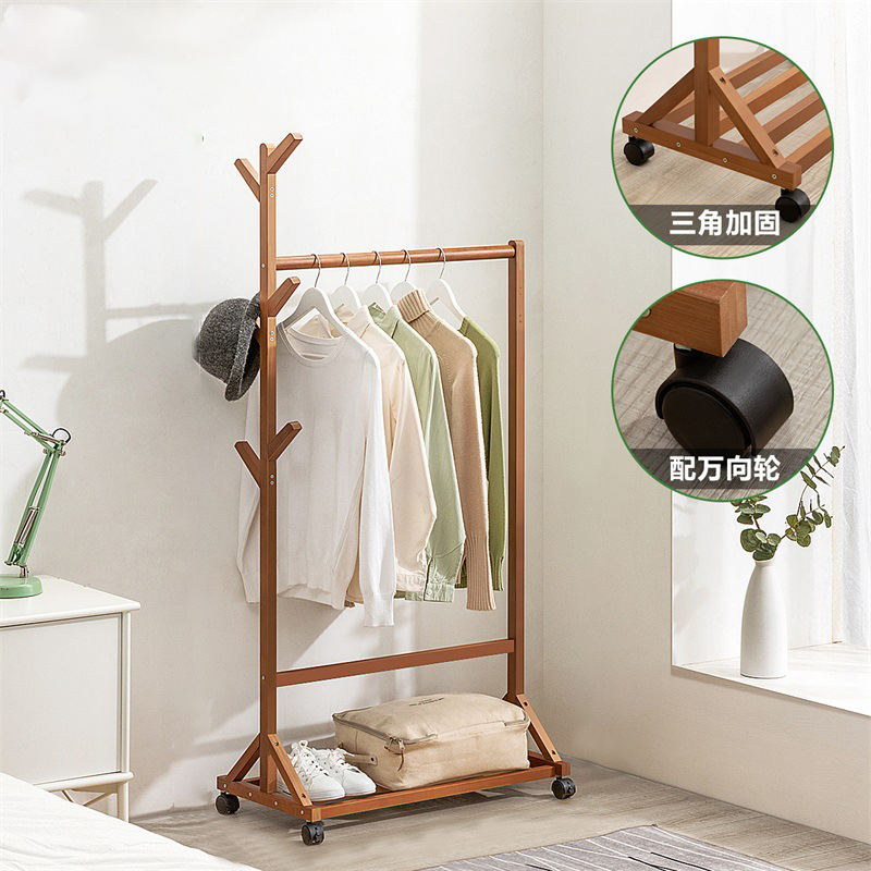 衣架卧室落地可移动加粗简约现代不占地家用室内挂衣架晾衣架结实