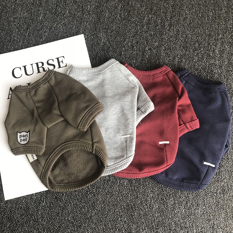 宠物衣服秋冬装2018年新款百搭款秋装小卫衣四色狗狗衣服泰迪法斗