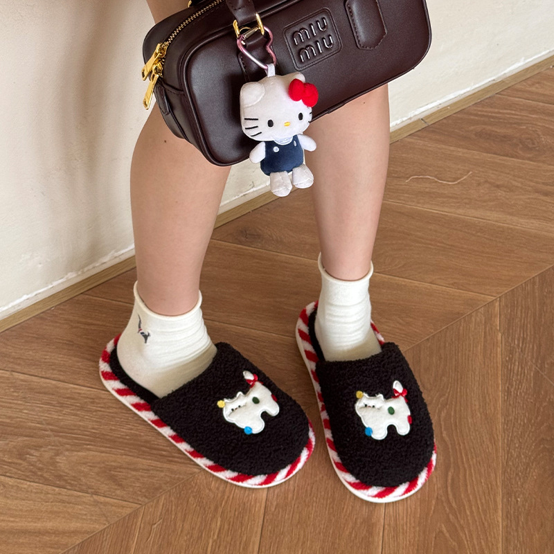可爱小猫棉拖鞋女冬天室内家居加绒毛拖鞋秋冬季居家保暖毛绒拖鞋