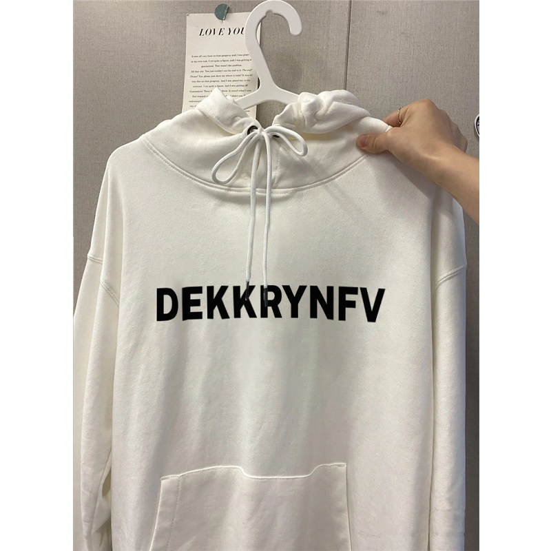 아메리칸 레트로 심플 스타일 레터 프린트 후드 티셔츠 남성 가을 겨울 트렌디 스트리트 벨벳 루스 자켓