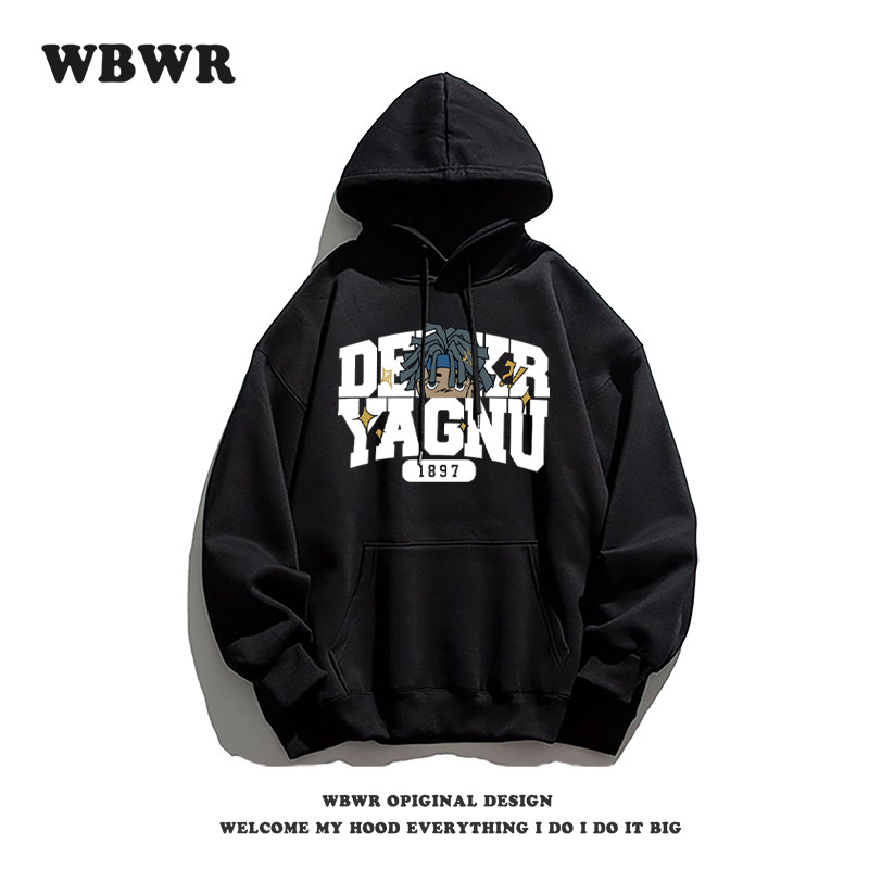 힙합 아메리칸 레터 프린트 벨벳 후드 티셔츠 남성 트렌드 성격 잘 생긴 스트리트 루스 자켓