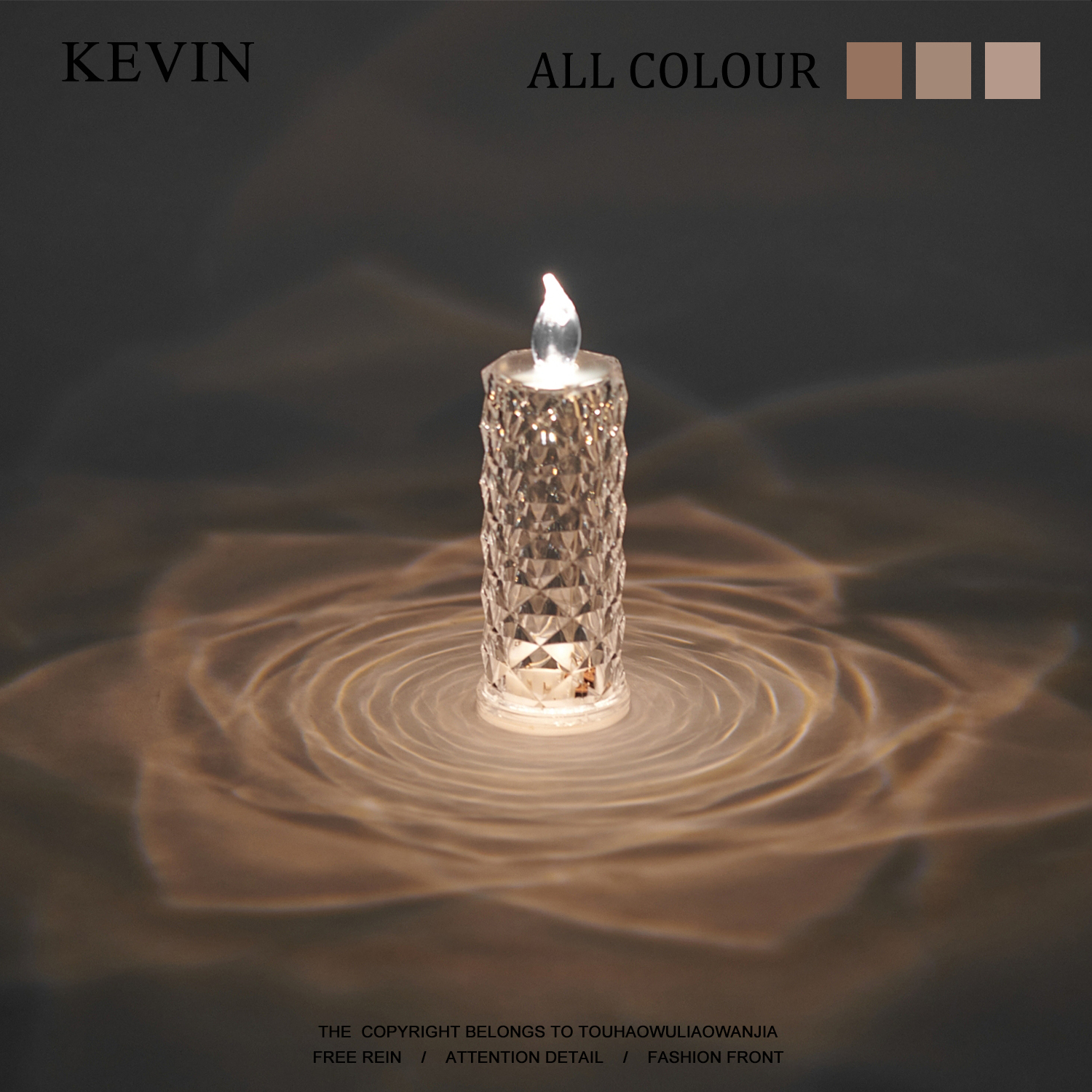 Kevin家“玫瑰无原则心动至上”浪漫蜡烛小夜灯氛围灯生日礼物女