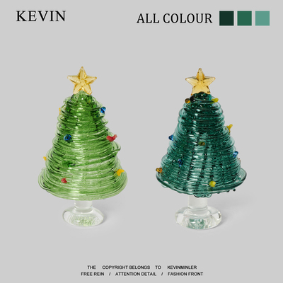 Kevin家!“无聊送TA个拉丝圣诞树玩”琉璃桌面装饰品圣诞节礼物