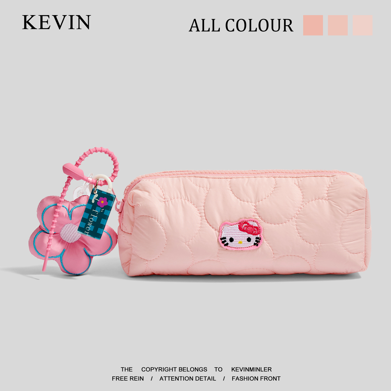Kevin家“无聊把猫咪笔袋装满”短款便携文具袋卡通可爱铅笔袋ins
