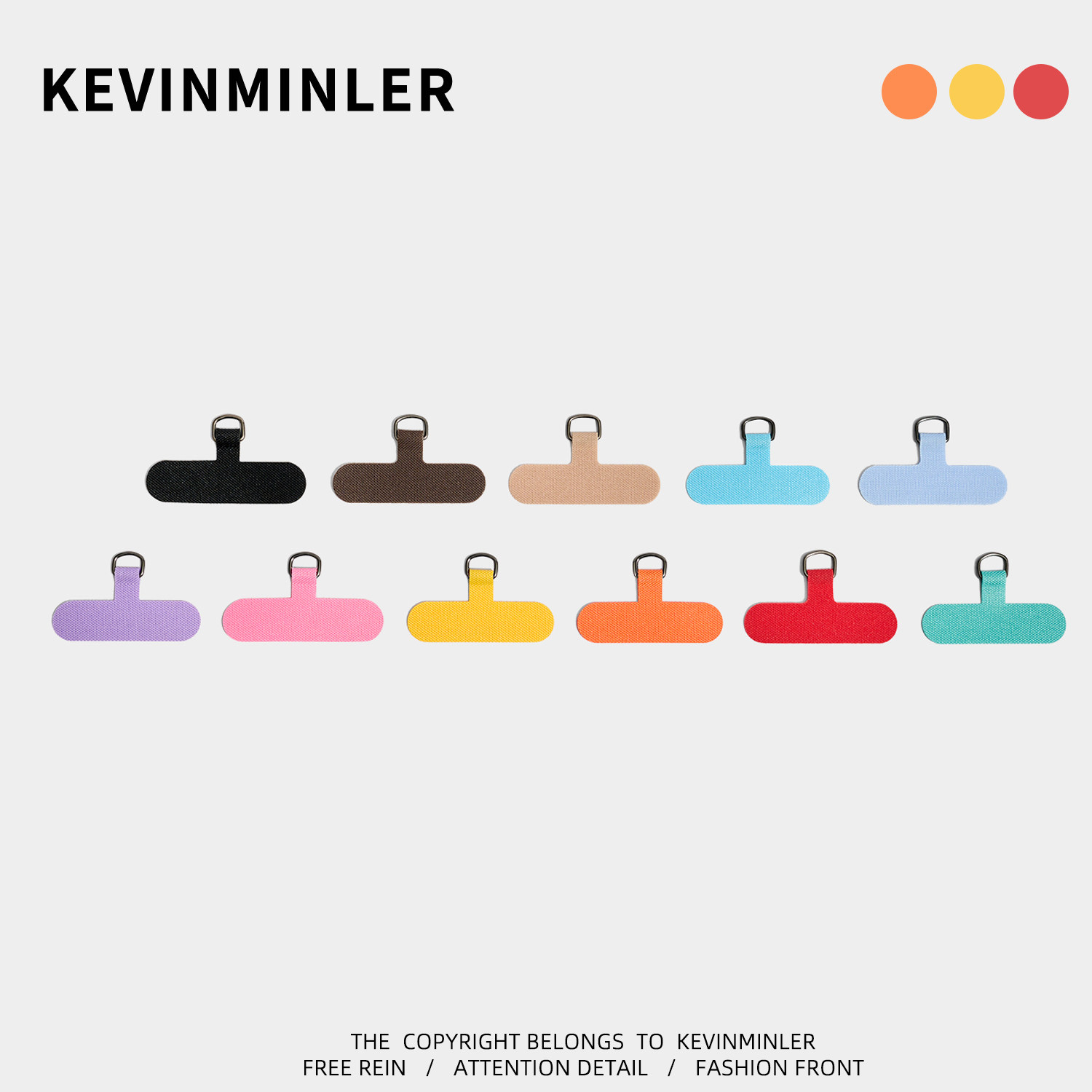 KEVINMINLER原创手机壳T扣配件手机挂绳夹片手机绳固定片挂片贴片