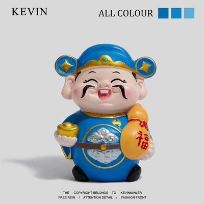 Kevin家“福起新岁 蛇年顺遂”五路财神树脂摆件工位装饰生日礼物