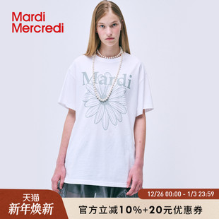 t恤韩系大码 MardiMercredi小雏菊短袖 宽松上衣情侣装 男女同款