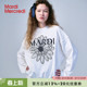 MardiMercredi小雏菊飘带刺绣圆领卫衣韩系学院徽章宽松纯棉上衣