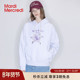 MardiMercredi百合连帽加绒印花休闲卫衣男女同款 百搭宽松上衣