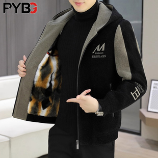 高端毛呢子外套男士秋冬季2025新款加绒连帽男外套夹克衫大衣男款