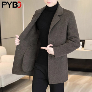高端羊毛呢子大衣男士中长款秋冬季2025新款商务休闲风衣外套男款